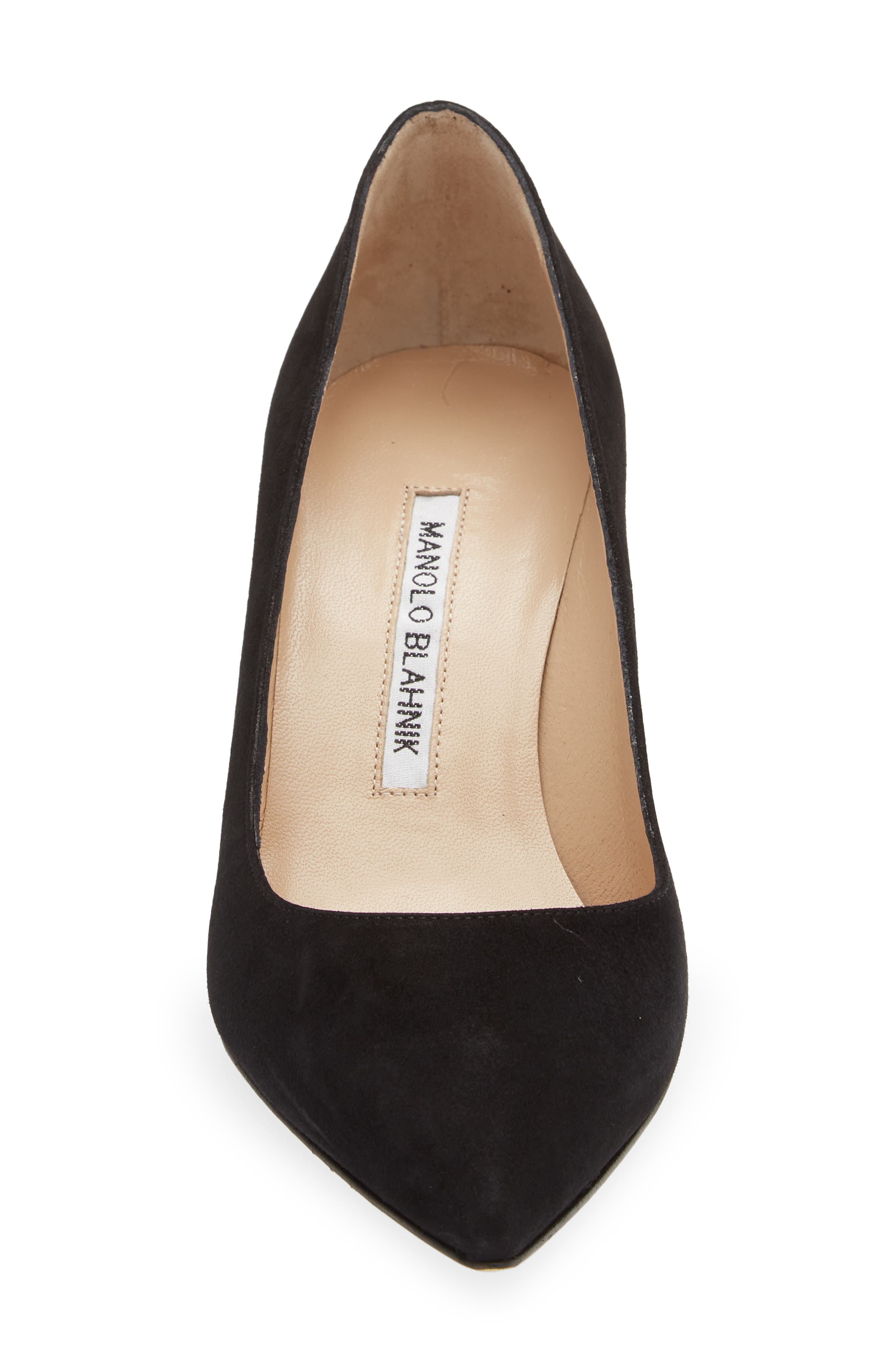 Manolo Blahnik BB Pointed Toe Pump, Alternate, color, Black Suede