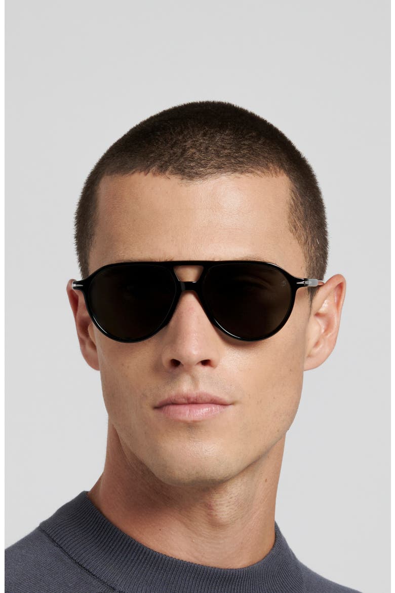 DB 1218/S 56mm Polarized Pilot Sunglasses, Alternate, color, BLACK/ GREY PZ