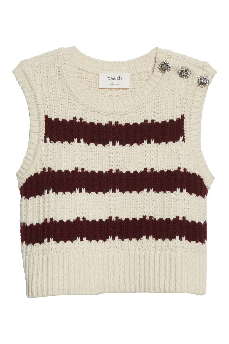 Soju Stripe Sleeveless Sweater, Alternate, color, ECRU