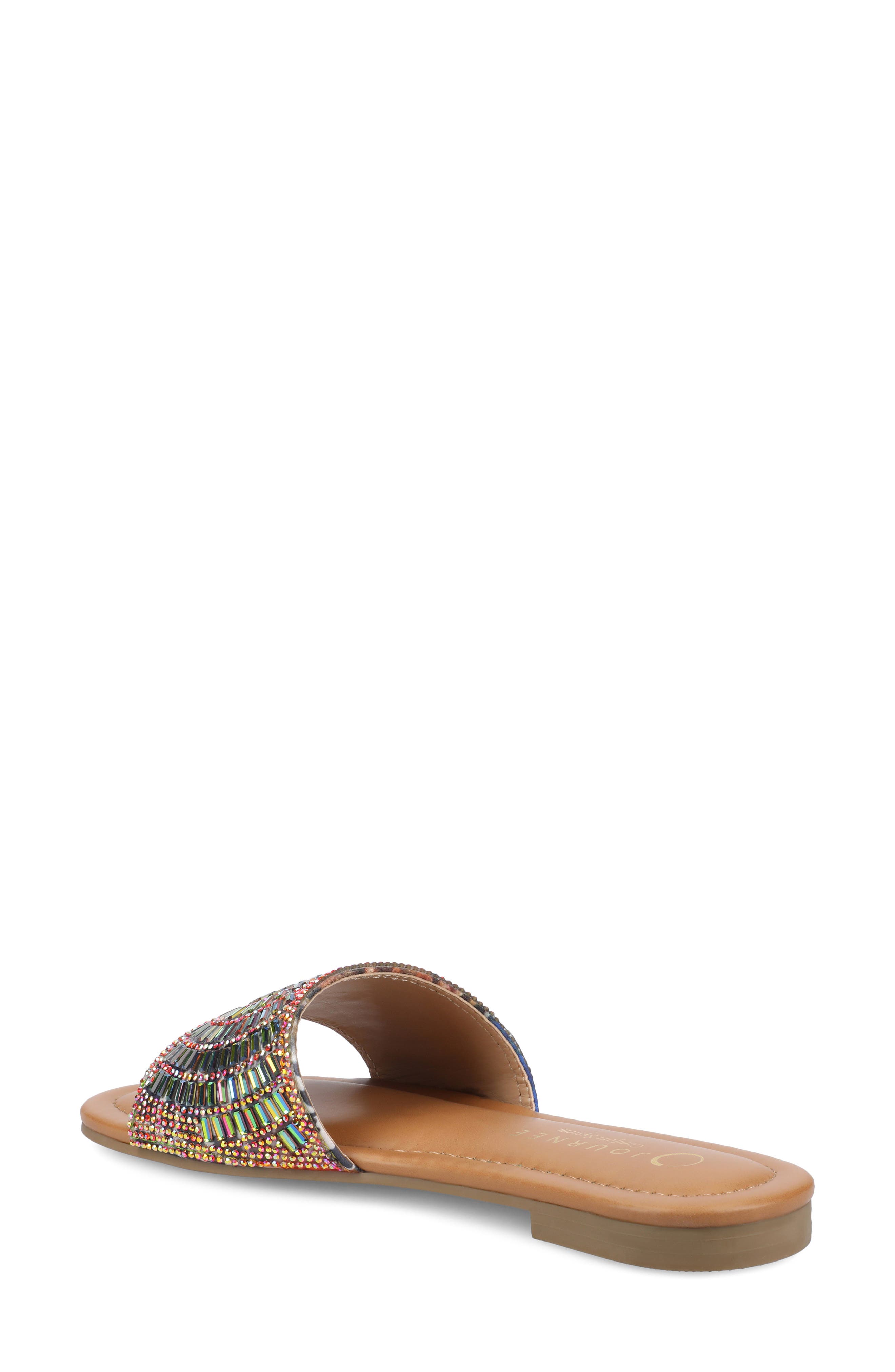 Maria Crystal Embellished Slide Sandal, Alternate, color, BROWN MULTI