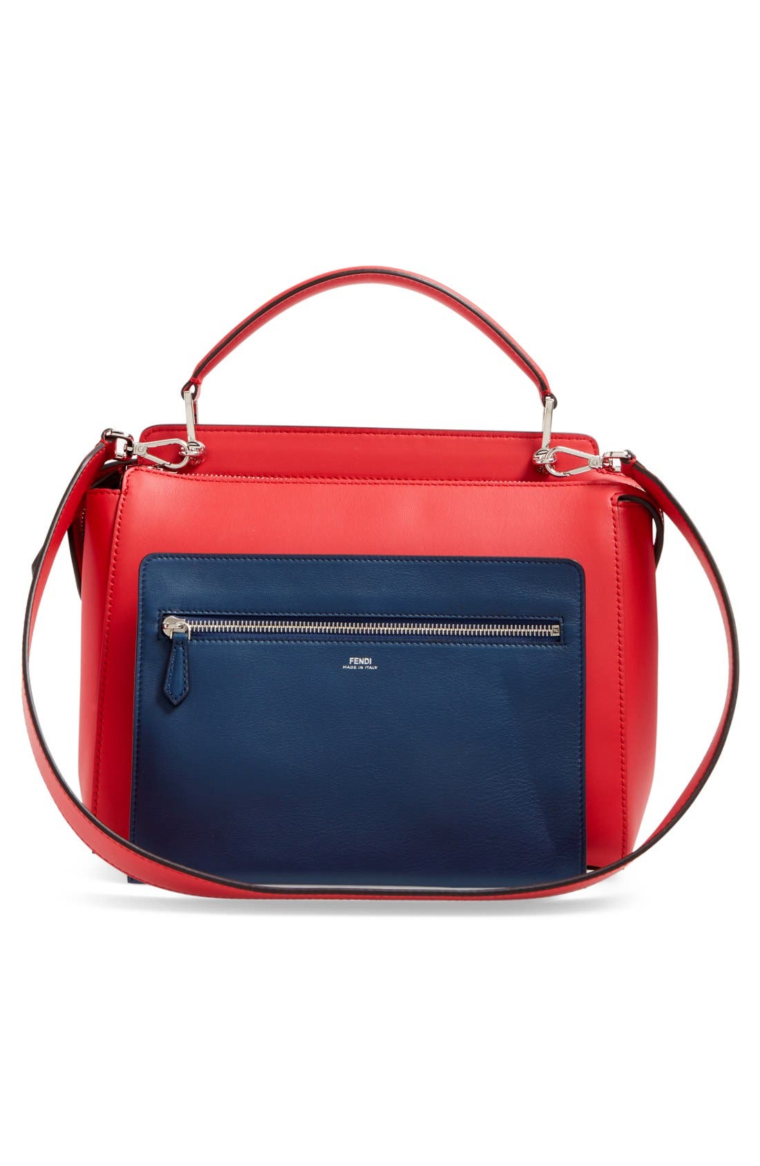 Fendi 'DOTCOM' Leather Satchel, Alternate, color, 