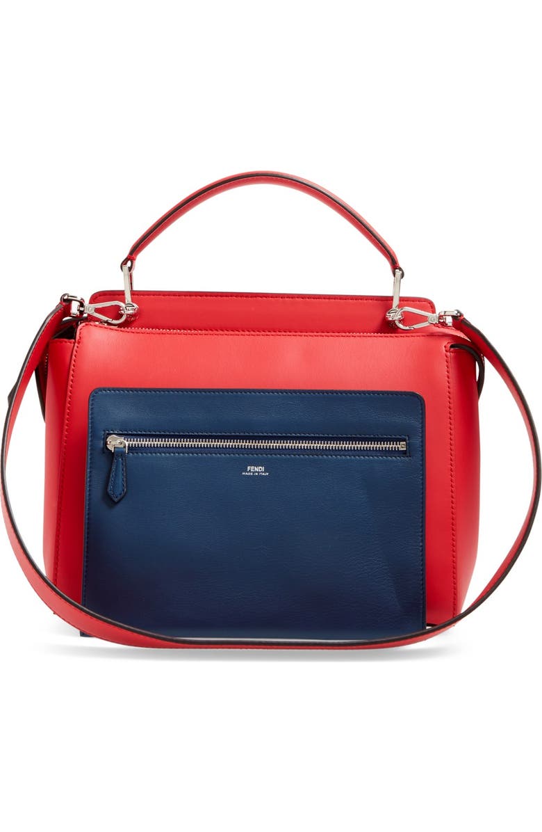 Fendi 'DOTCOM' Leather Satchel, Alternate, color,