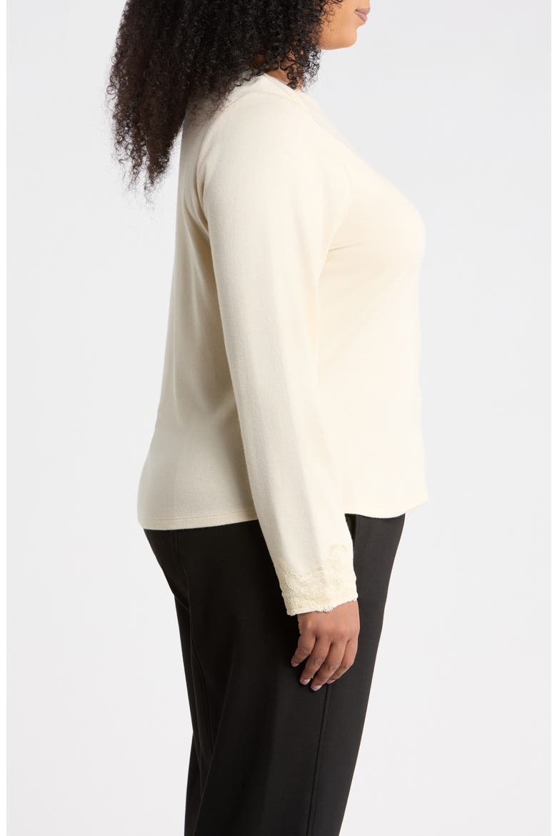 Boat Neck Top with Lace Cuffs, Alternate, color, PARCHMENT