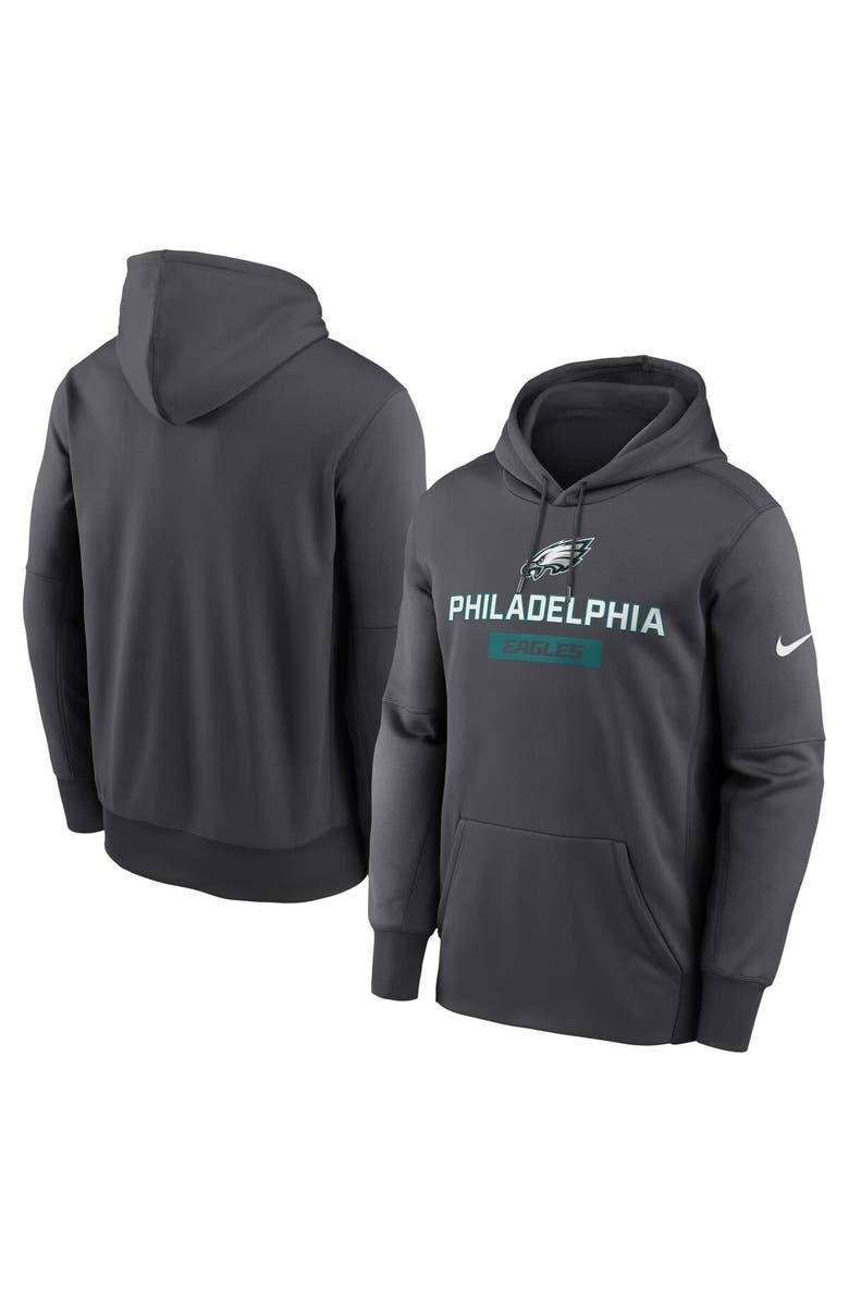 Nike Men's Nike Anthracite Philadelphia Eagles Toss Sweep Performance Pullover Hoodie, Main, color, 