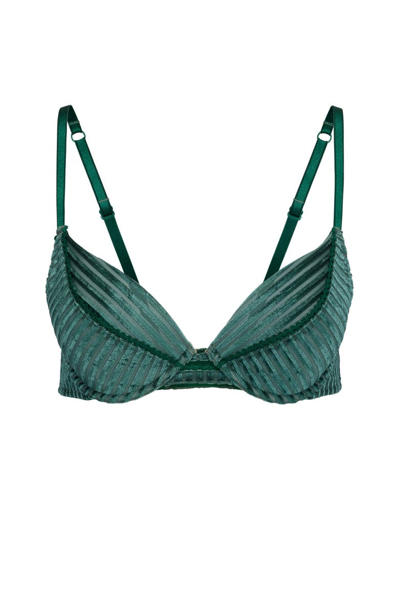 Adore Me Evie Push Up Plunge Bra, Alternate, color, Dark Green