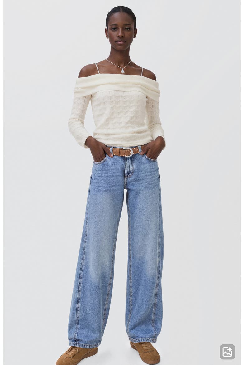 Off the Shoulder Sweater, Alternate, color, WHITE