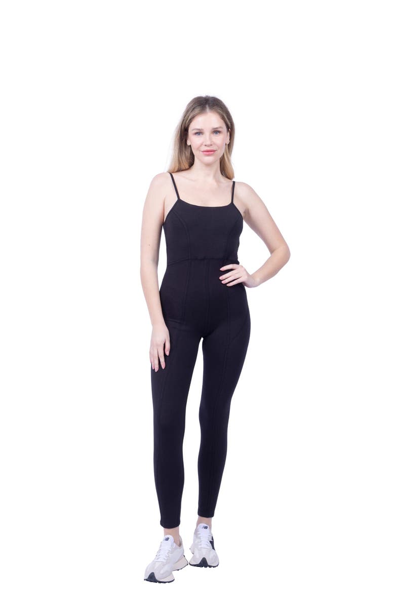Lezat Lorna Criss-Cross Organic Cotton Jumpsuit, Alternate, color, Black