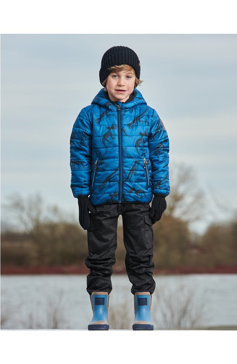 Deux par Deux Little Boy's Printed Quilted Mid-Season Jacket Blue And Gray, Alternate, color, 