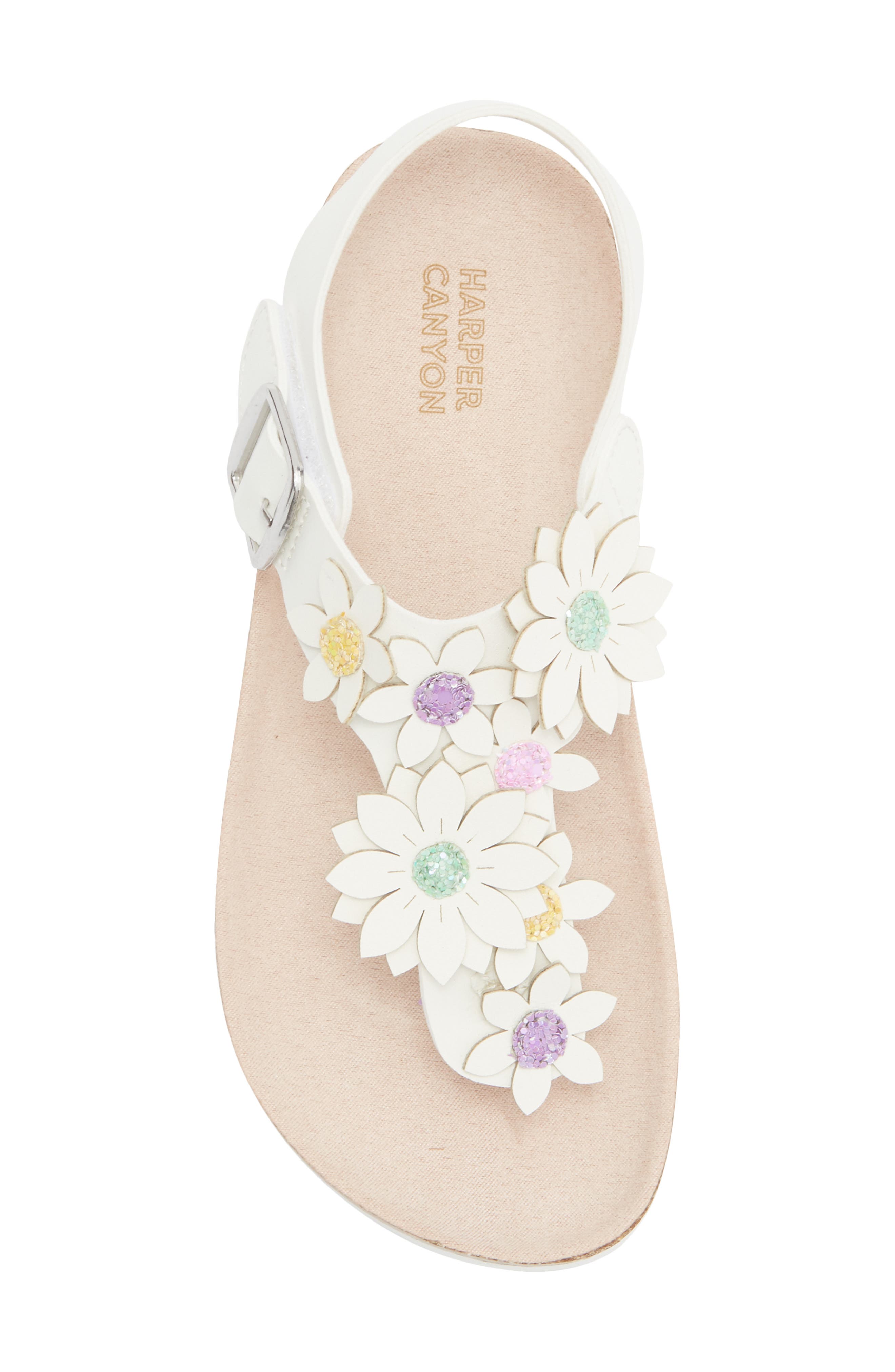Harper Canyon Kids' Elenna T-Strap Sandal, Alternate, color, White Multi