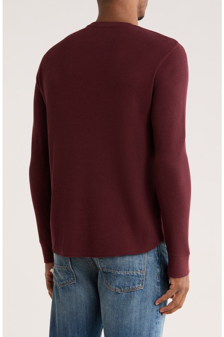 Crewneck Cotton Thermal Sweater, Alternate, color, MALBEC