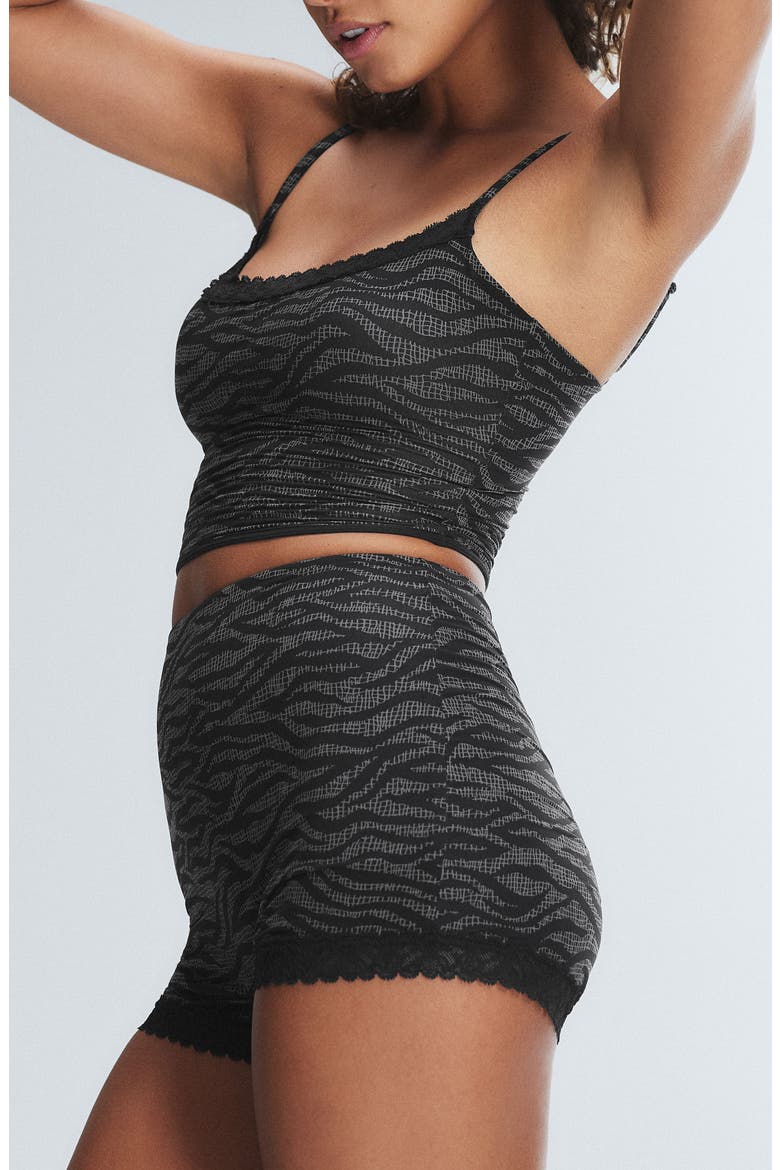 Snug Hug Sleep Camisole, Alternate, color, BLACK CAVIAR TIGER STRIPE TEXT