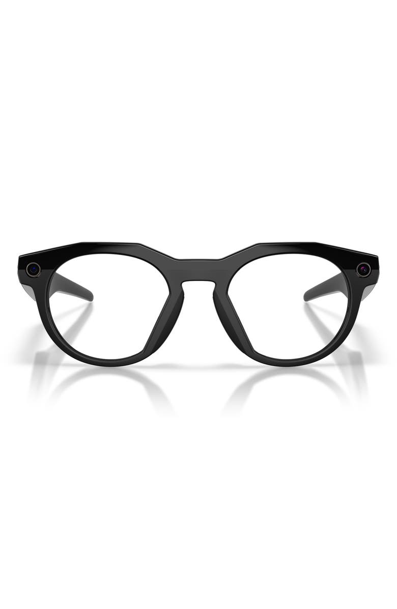 Oakley Gender Inclusive Meta HSTN 51mm Round Glasses, Main, color, Black / Clear