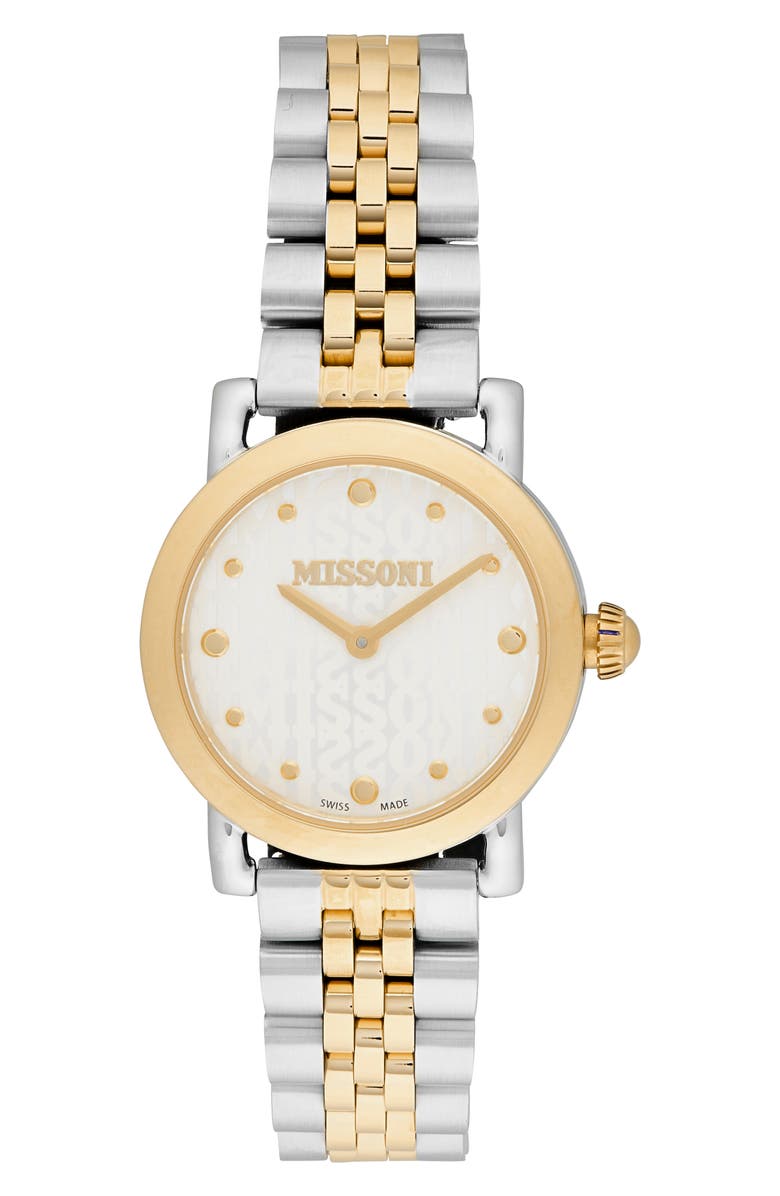 Missoni Two-Tone Bracelet Watch, 28mm, Main, color, 