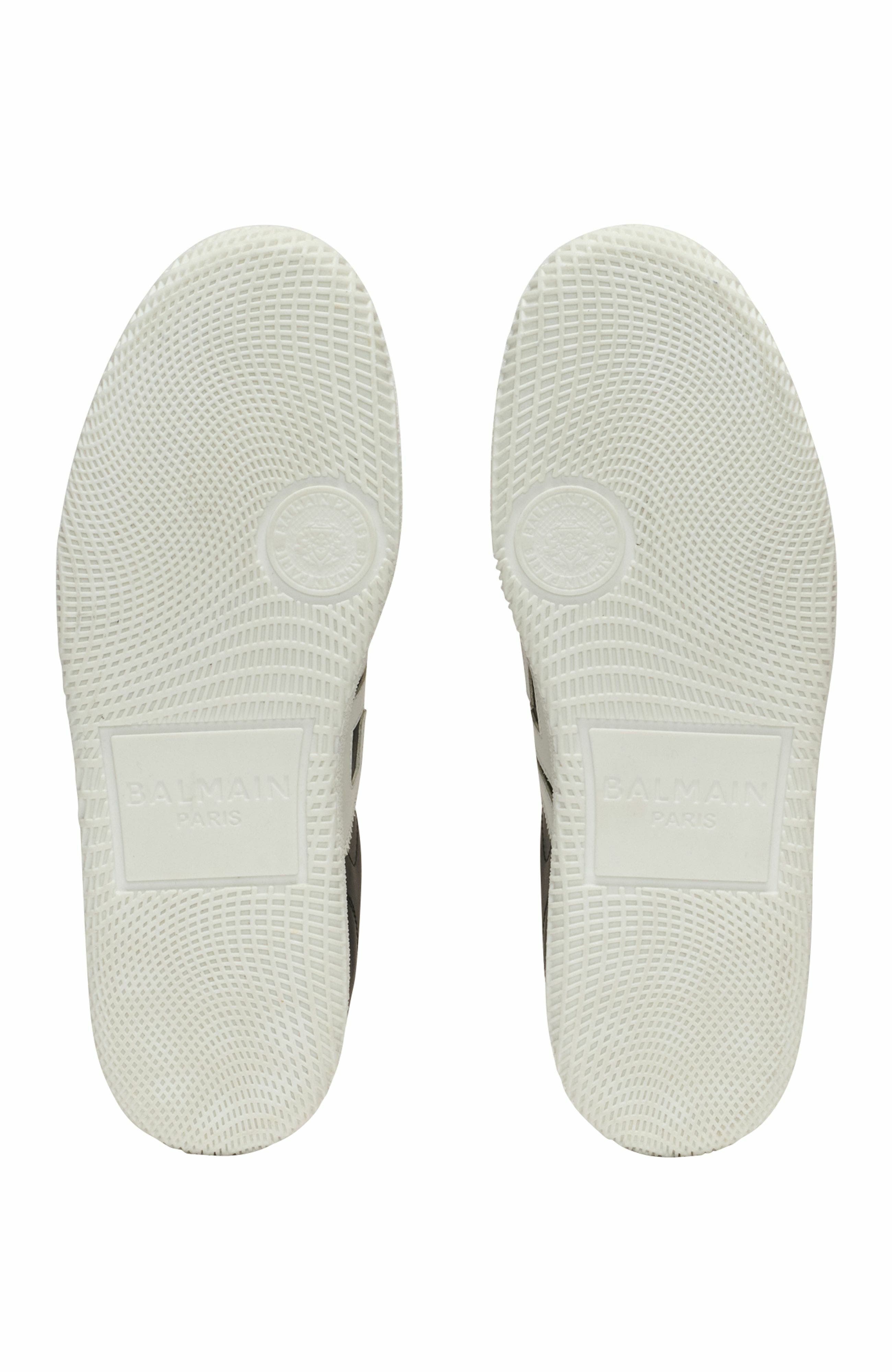 Calfskin Balmain Swan Trainers, Alternate, color, Black