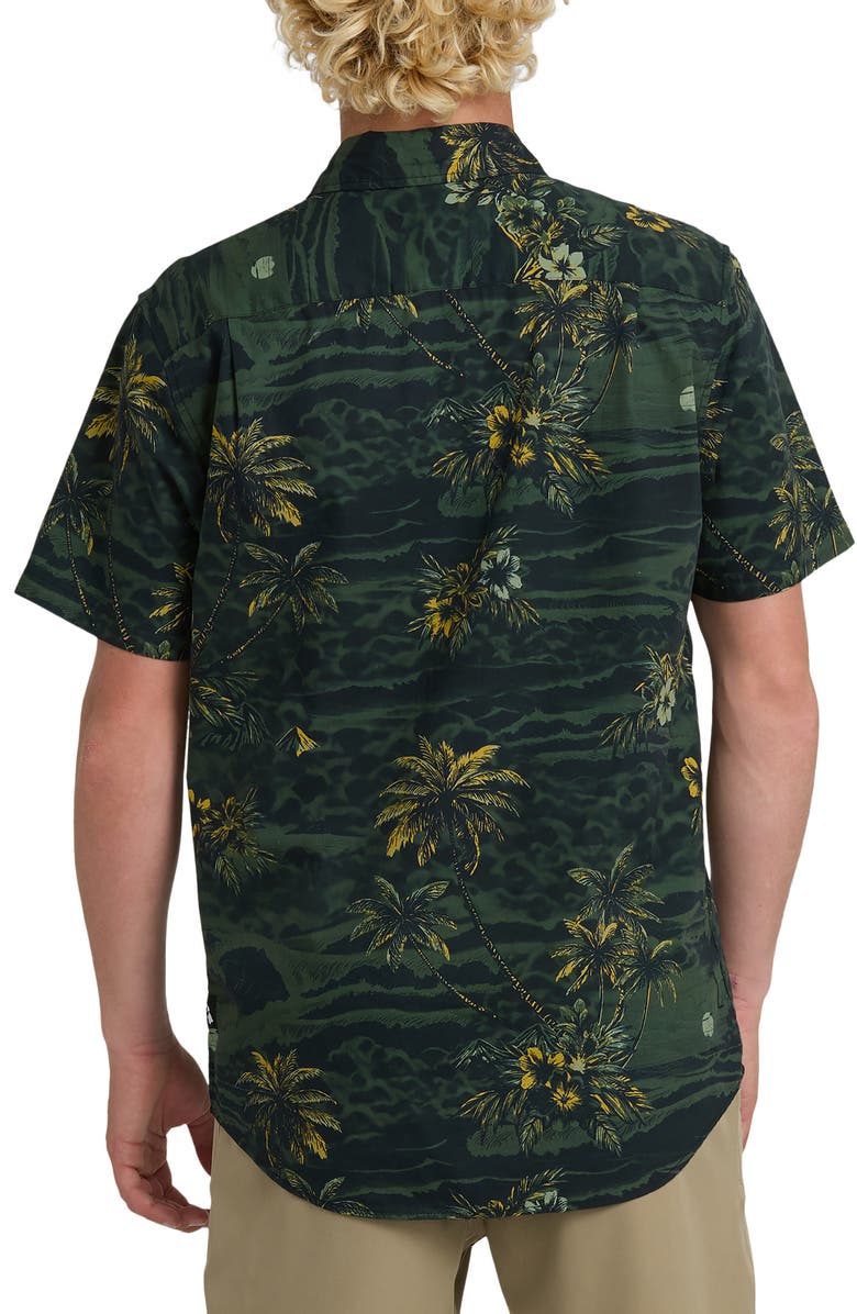 Quiksilver Sundown Classic Short Sleeve Stretch Cotton Button-Up Shirt, Alternate, color, Anthracite