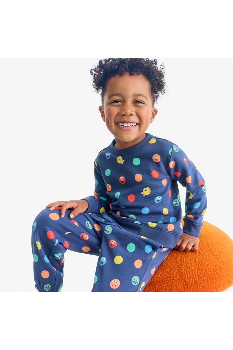 Kids Sesame Street Friends Sweatpant, Alternate, color, Vintage Navy Rainbow Friends