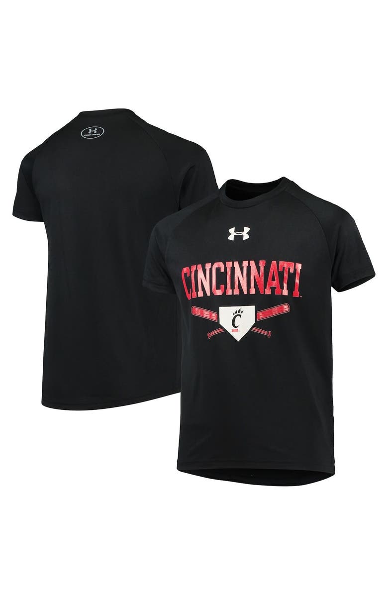 Under Armour Youth Under Armour Black Cincinnati Bearcats Baseball Tech Raglan T-Shirt, Alternate, color, 