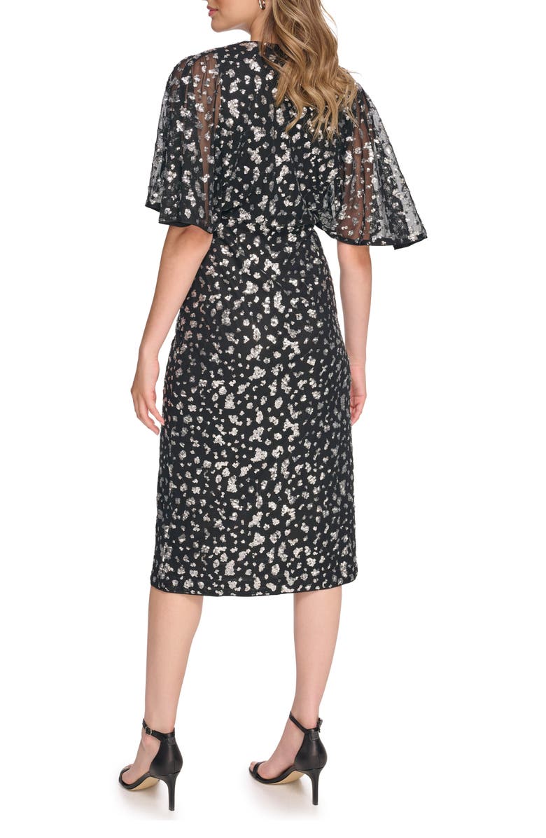 Kensie Sequin Faux Wrap Dress, Alternate, color,
