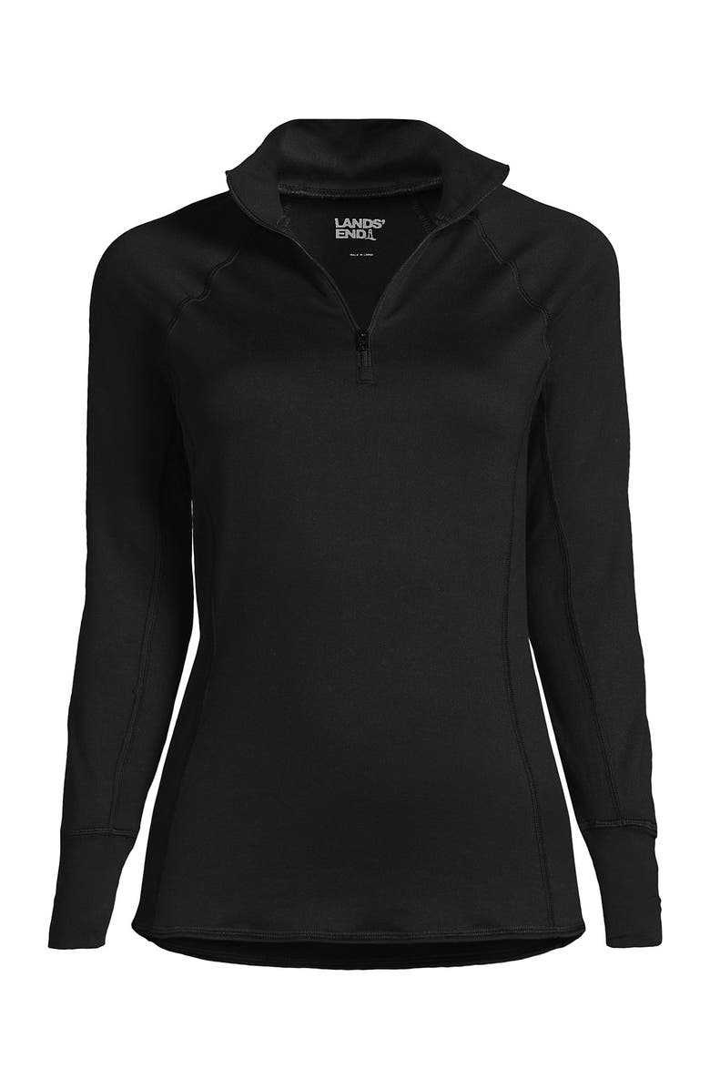 Lands' End Baselayer Cozy Thermaskin Quarter Zip Top, Alternate, color,