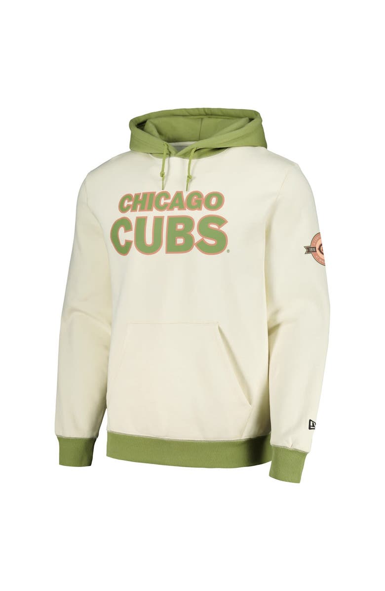 New Era Men's New Era Cream/Green Chicago Cubs Color Pop Pullover Hoodie, Alternate, color, Cream