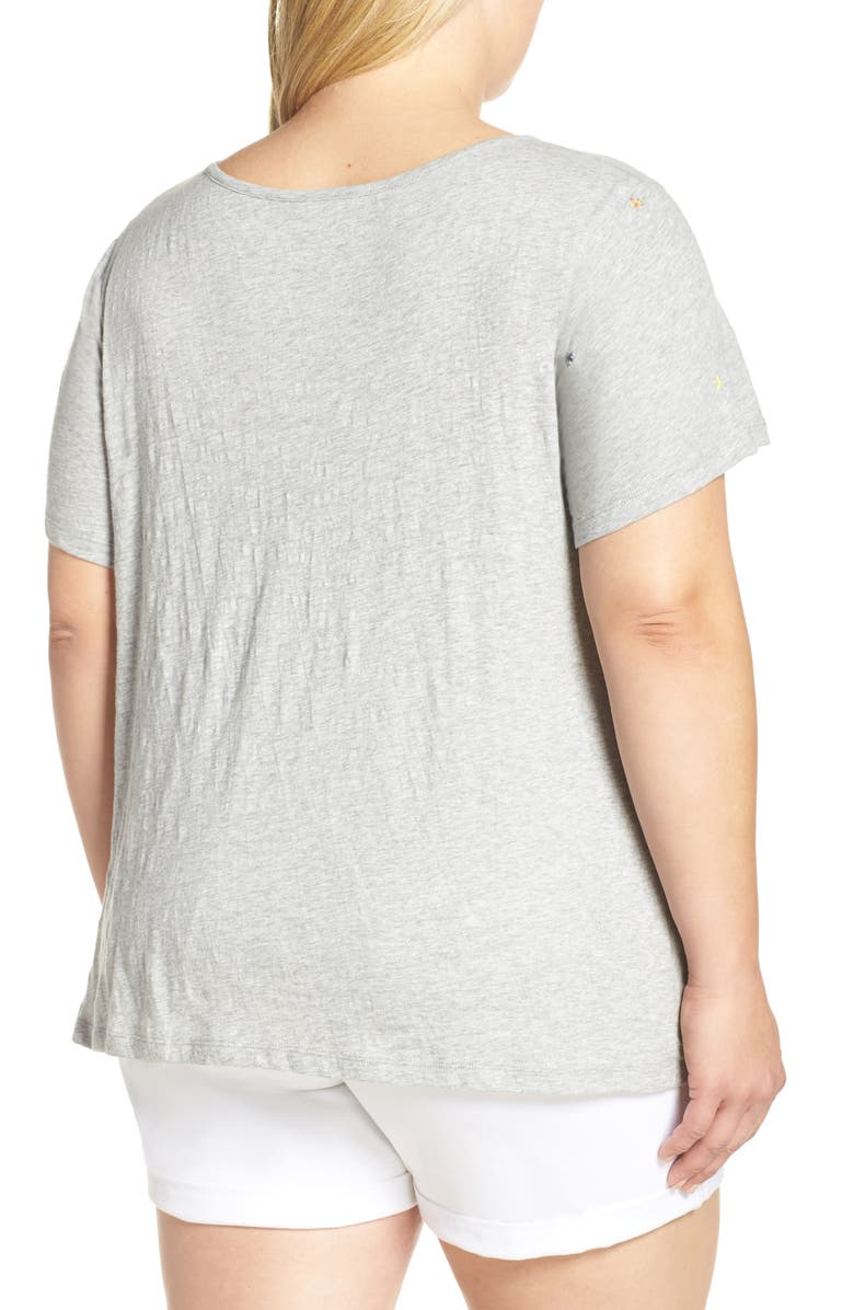 Caslon<sup>®</sup> Embroidered Twist Knit Tee, Alternate, color, 