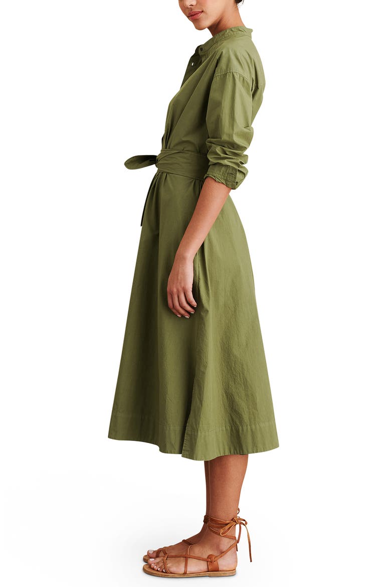 Long Sleeve Midi Shirtdress, Alternate, color, MILITARY OLIVE