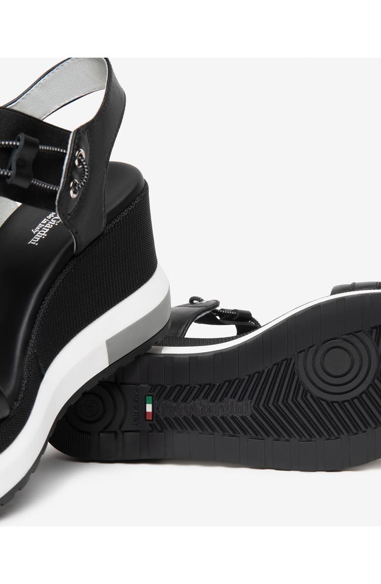 NeroGiardini Platform Wedge Sandal, Alternate, color, Black