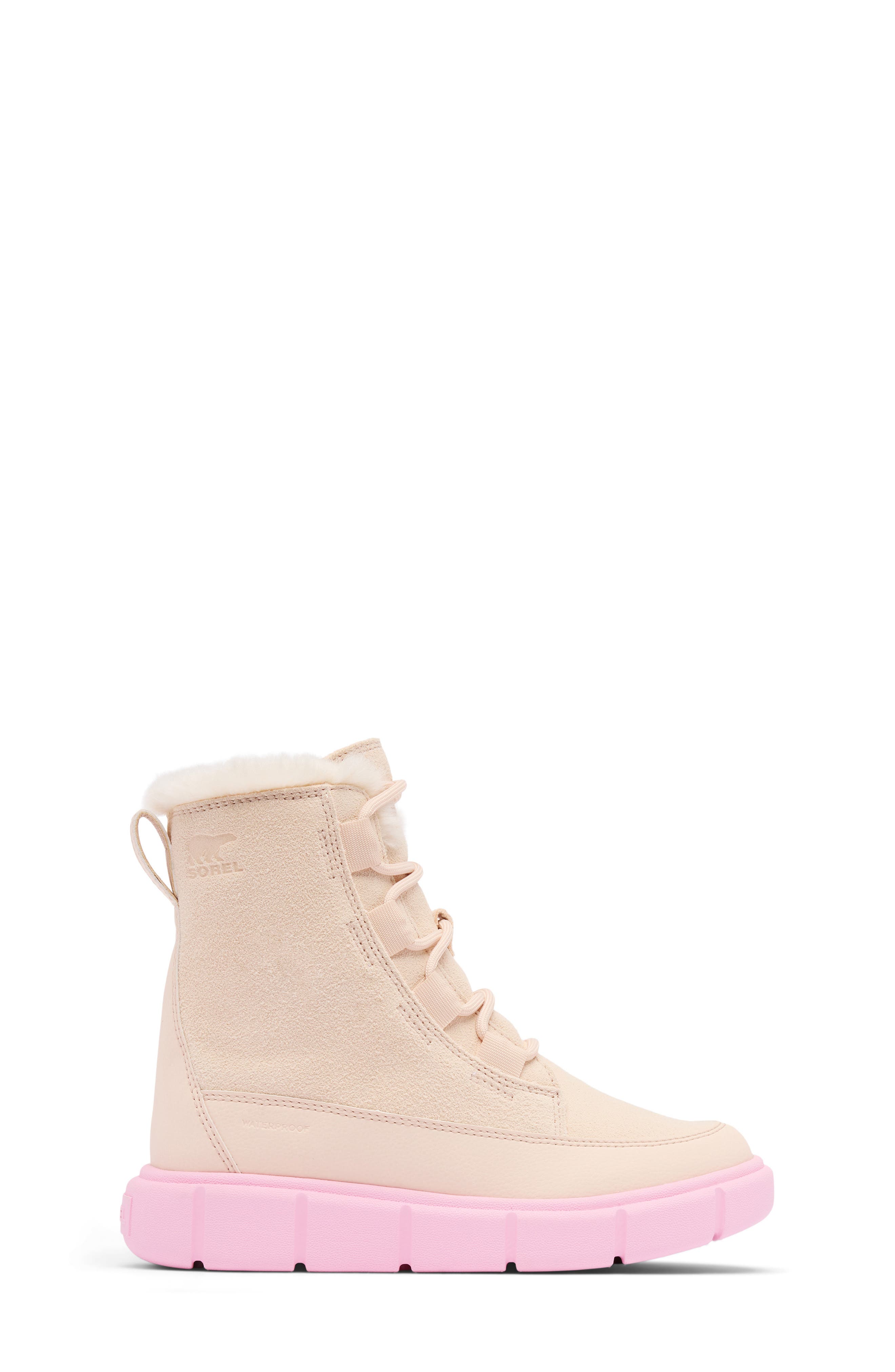 Kids' Explorer III Faux Fur Waterproof Boot, Alternate, color, PEARLESCENT/ PINK FLARE