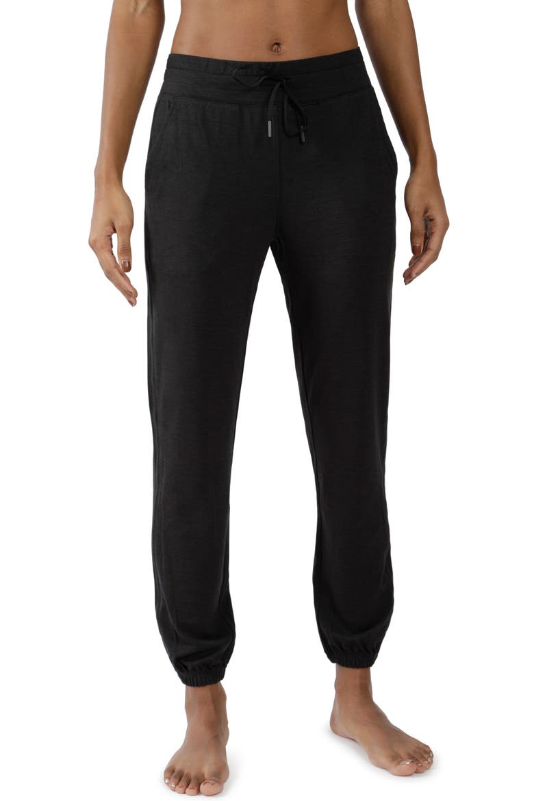 Heathered Slim Joggers, Main, color, HEATHER BLACK