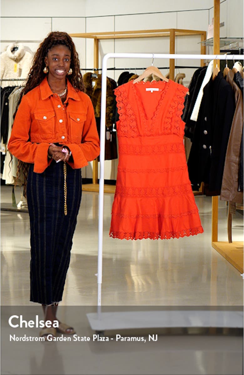 Plunge Neck Tiered Lace Linen & Cotton Dress, sales video thumbnail