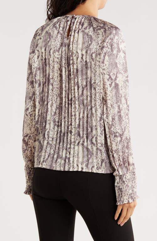 Area Stars Long Sleeve Snake Print Top In Neutral