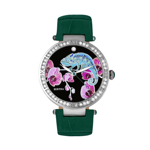 Camilla Mother-Of-Pearl Leather-Band Watch