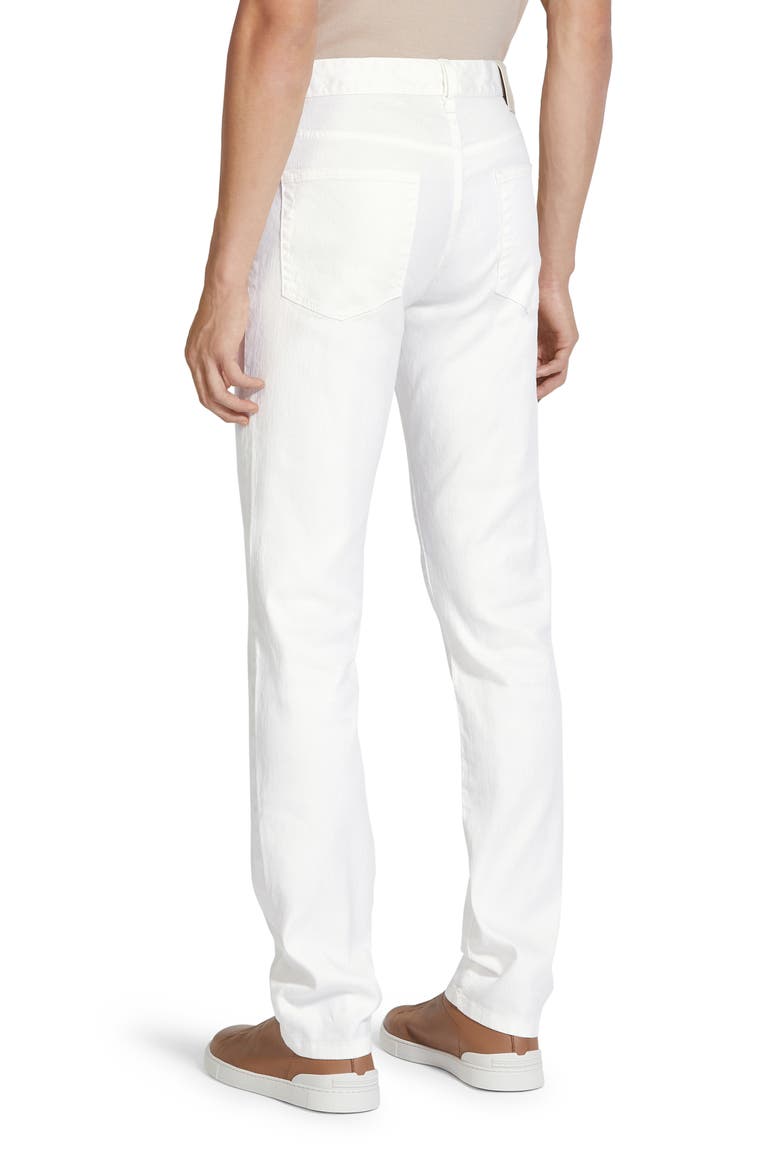Roccia Garment Dyed Stretch Linen & Cotton Slim Fit Jeans, Alternate, color, BIANCO ZEGNA