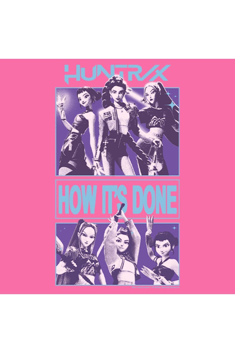 Girl's KPop Demon Hunters Huntrix How It's Done Superstars  Graphic T-Shirt, Alternate, color, Light Pink