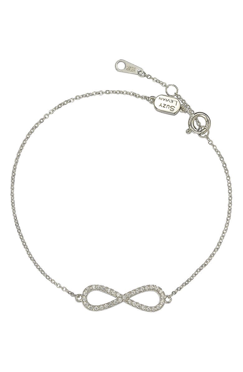 SUZY LEVIAN DIAMONDS 14K Gold Diamond Infinity Bracelet, Main, color, White