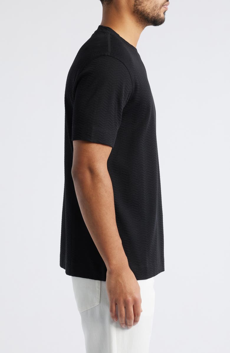 Emporio Armani Tonal Textured Wave Cotton T-Shirt, Alternate, color, 