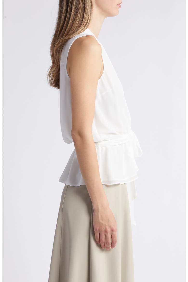 Golriz Wrap Tie Waist Sleeveless Top, Alternate, color, WHITE