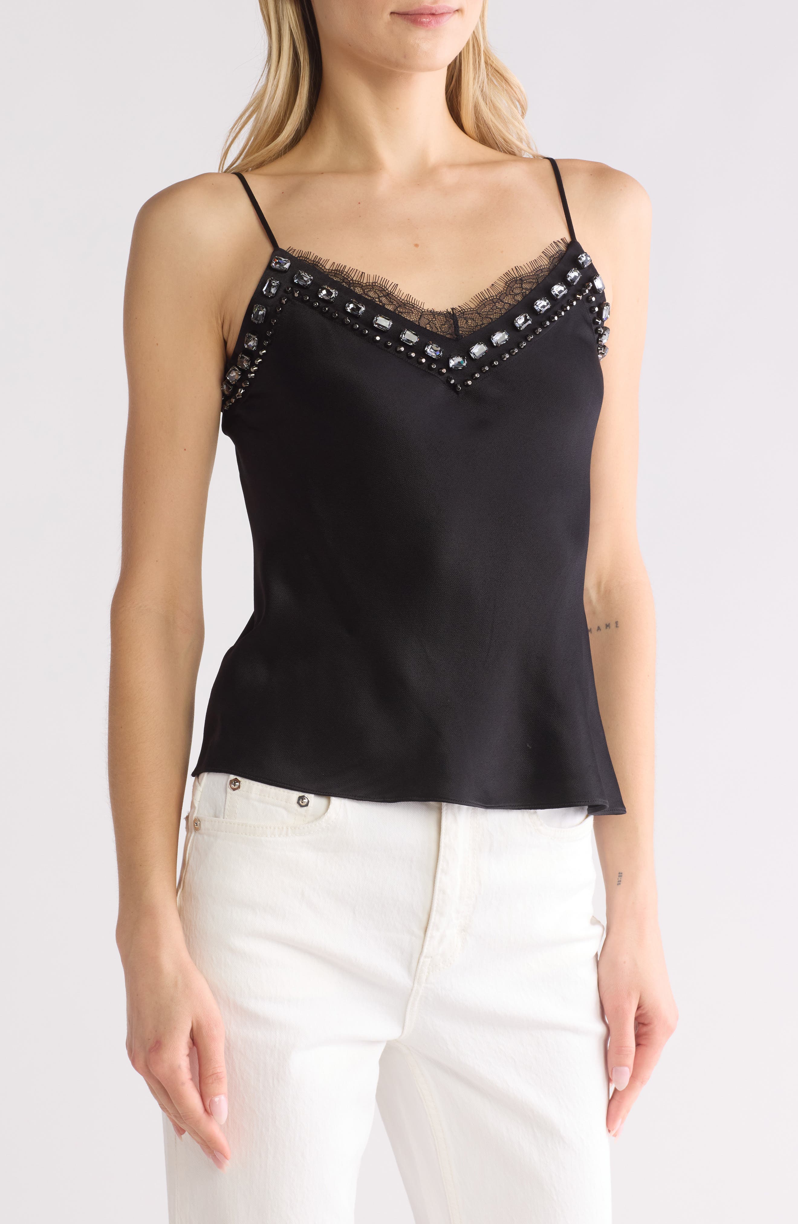 bp lace trim satin camisole
