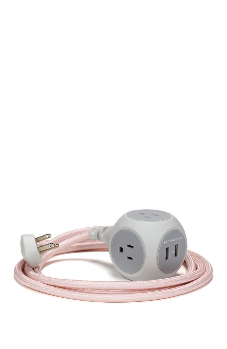 HABITAT 12ft. Habitat Braided Extension Cord - Rose Gold, Alternate, color, Rose Gold