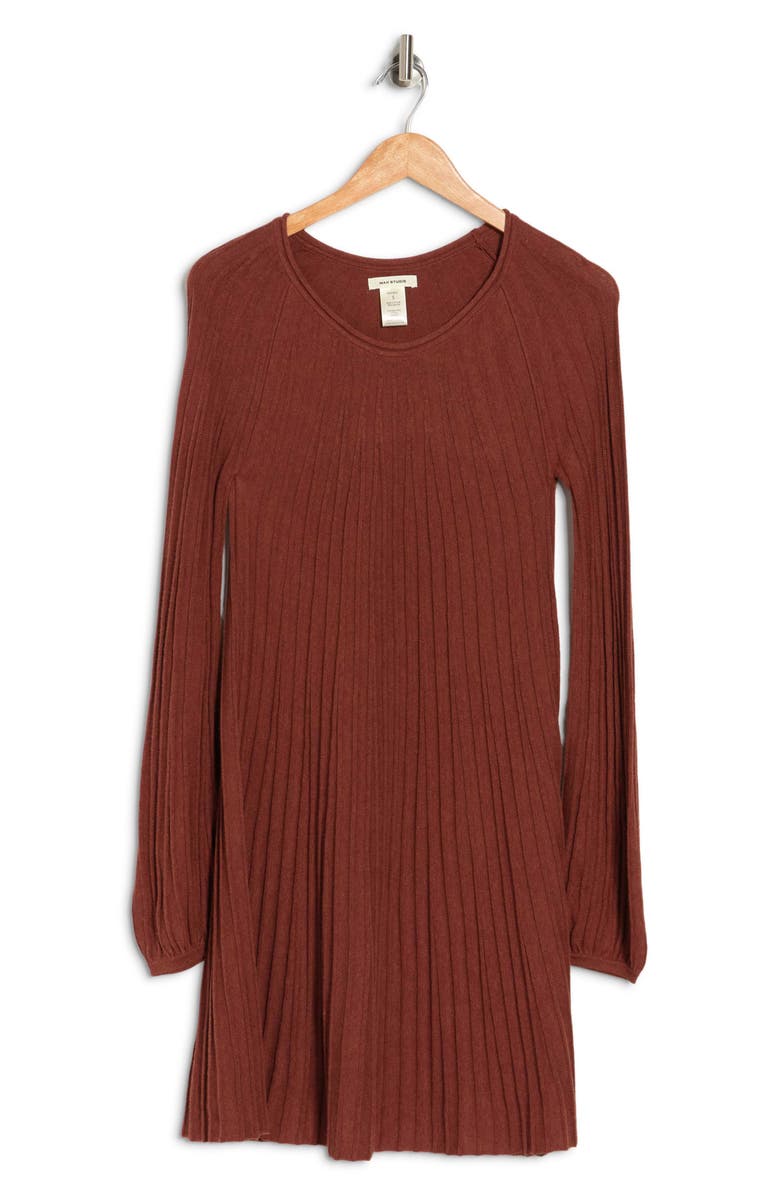 MAX STUDIO Long Sleeve A-Line Sweater Dress, Alternate, color,