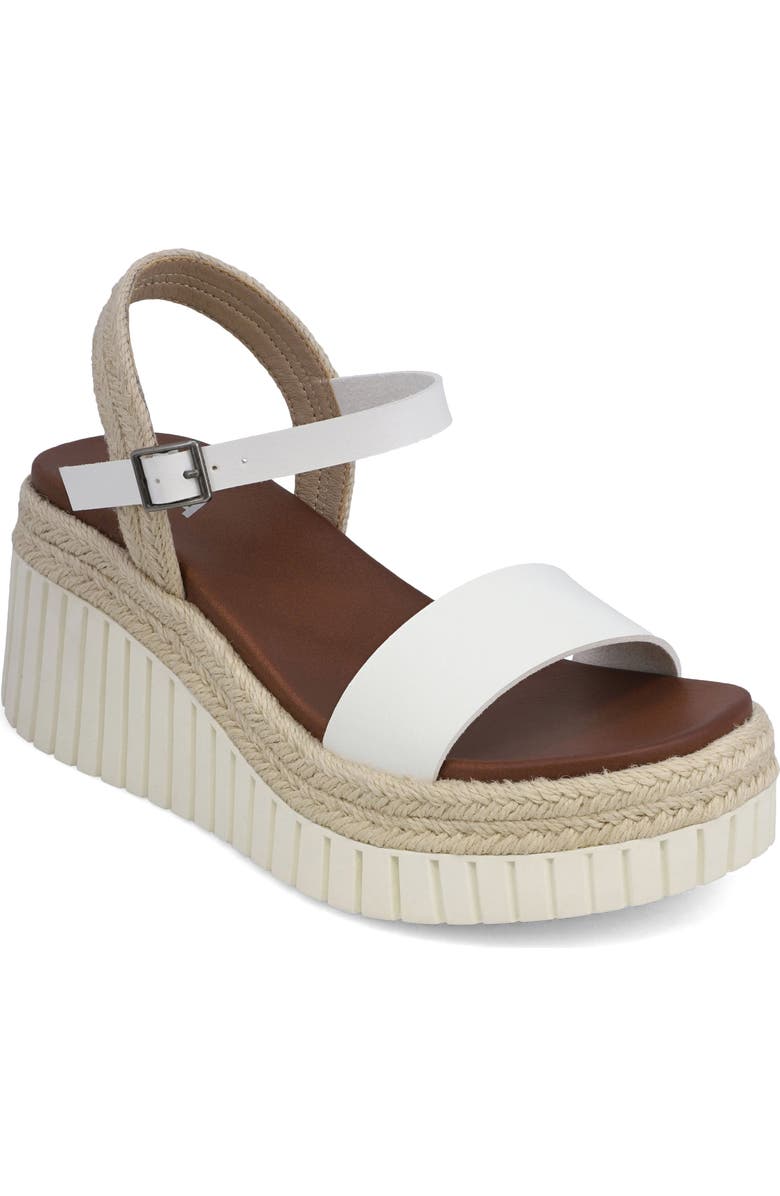MIA Yanis Ankle Strap Platform Wedge Sandal, Main, color, White