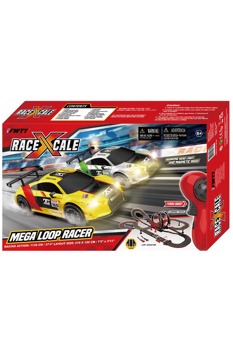RaceXCale Mega Loop Racer 1 to 43 Scale G5, 2 Magnetic Cars, Alternate, color, Multicolored