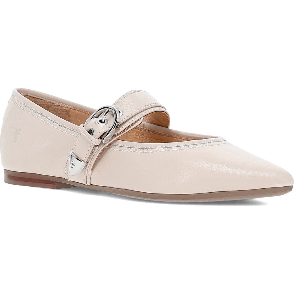 Frye Heather Leather Mary Jane Ballerina Flats In Ivory