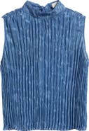 Cloth & Stone Pleated Denim Sleeveless Top