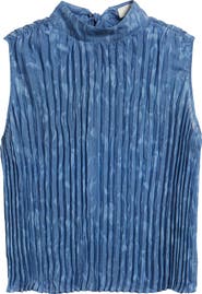 Cloth & Stone Pleated Denim Sleeveless Top