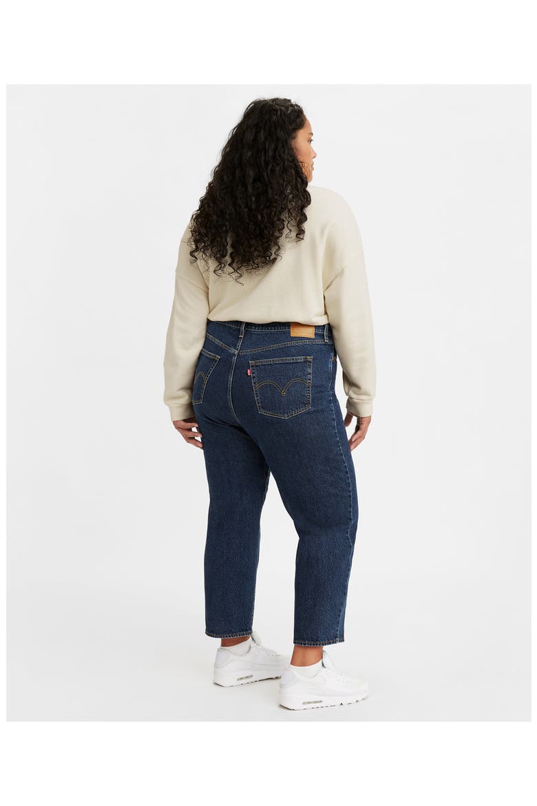 Levi's® Wedgie High Waist Raw Hem Straight Leg Jeans, Alternate, color, SALSA DARK STONE
