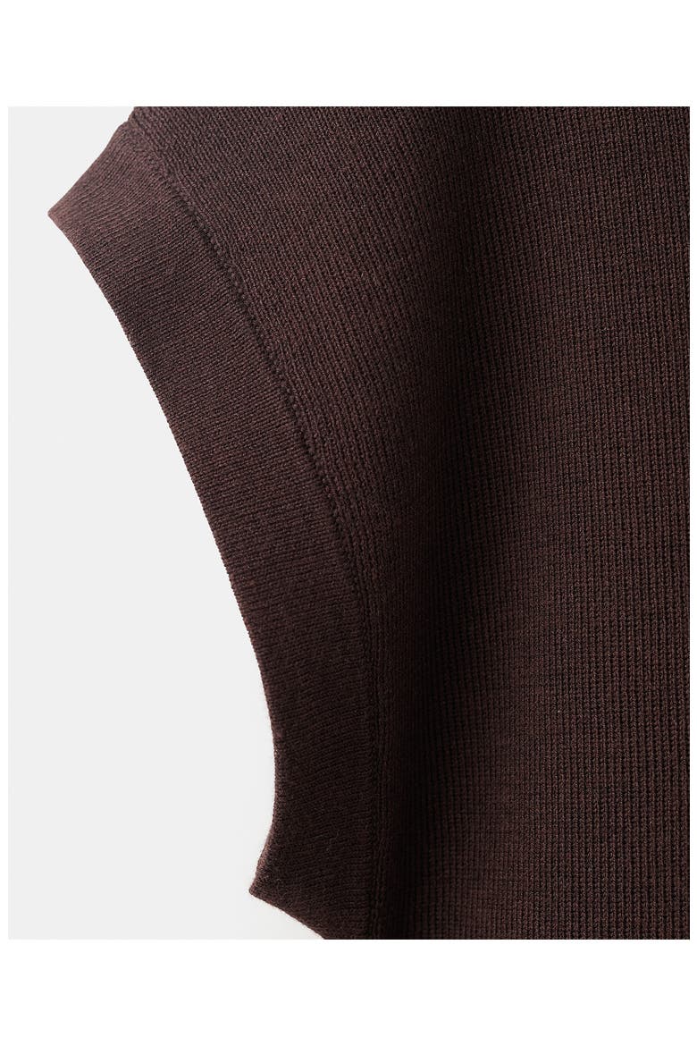 Short Sleeve Cotton Blend Sweater, Alternate, color, BROWN
