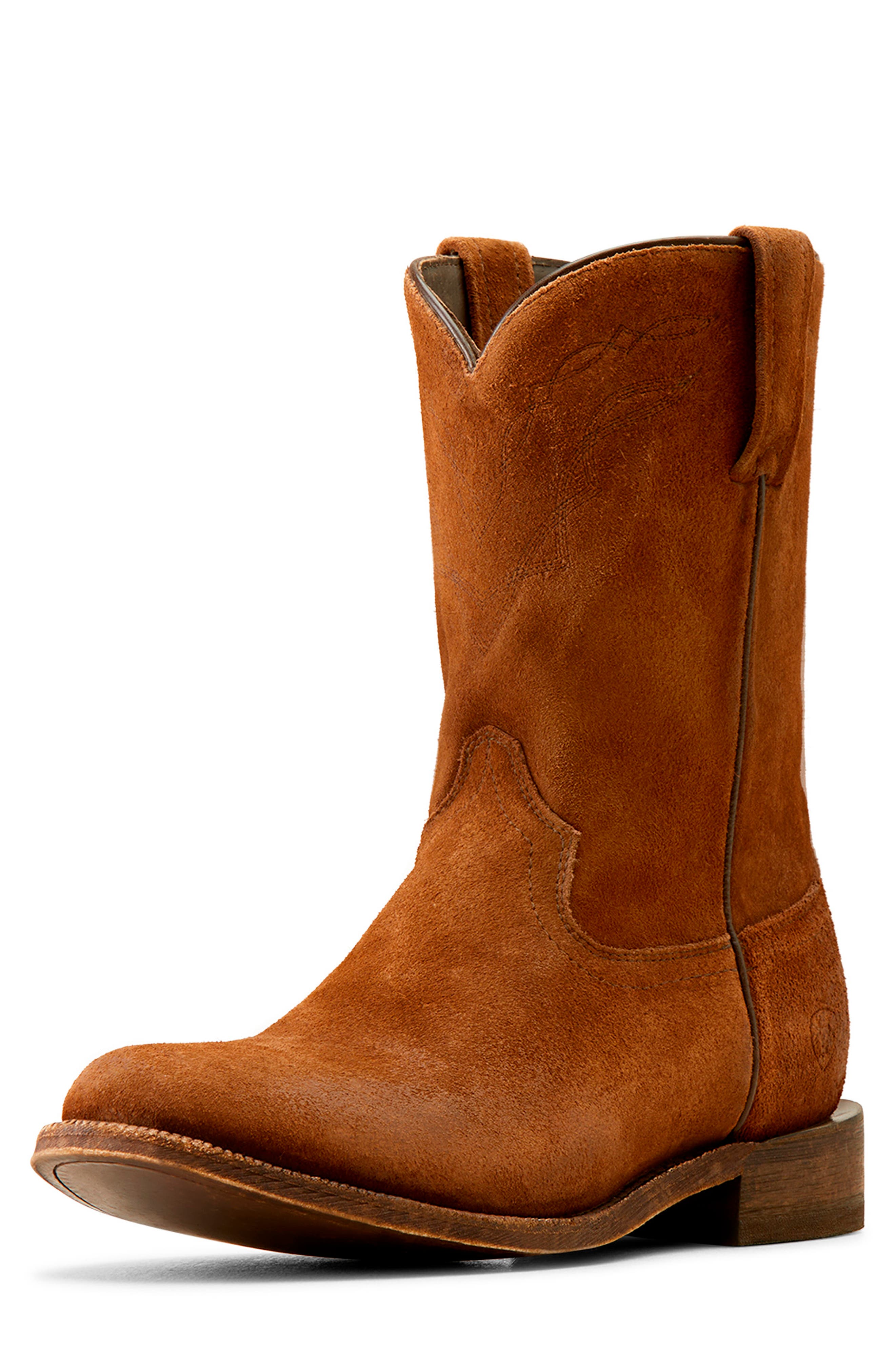 Ariat Downtown Suede Western Boot, Alternate, color, Oiled Tan Suede