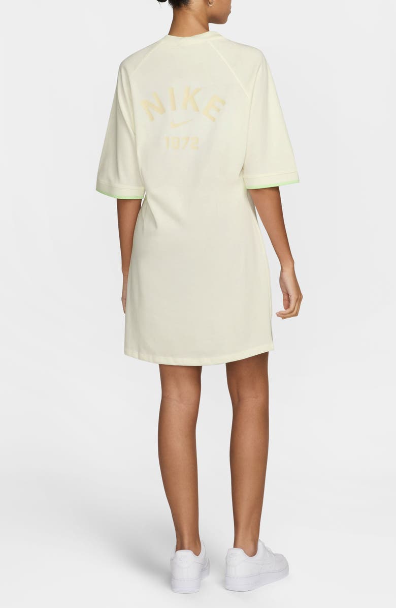 Nike Sportswear Cotton Graphic T-Shirt Dress, Alternate, color, Sail/ Light Ore Wood Brown