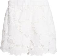 L'AGENCE Laina Floral Lace Cotton Shorts